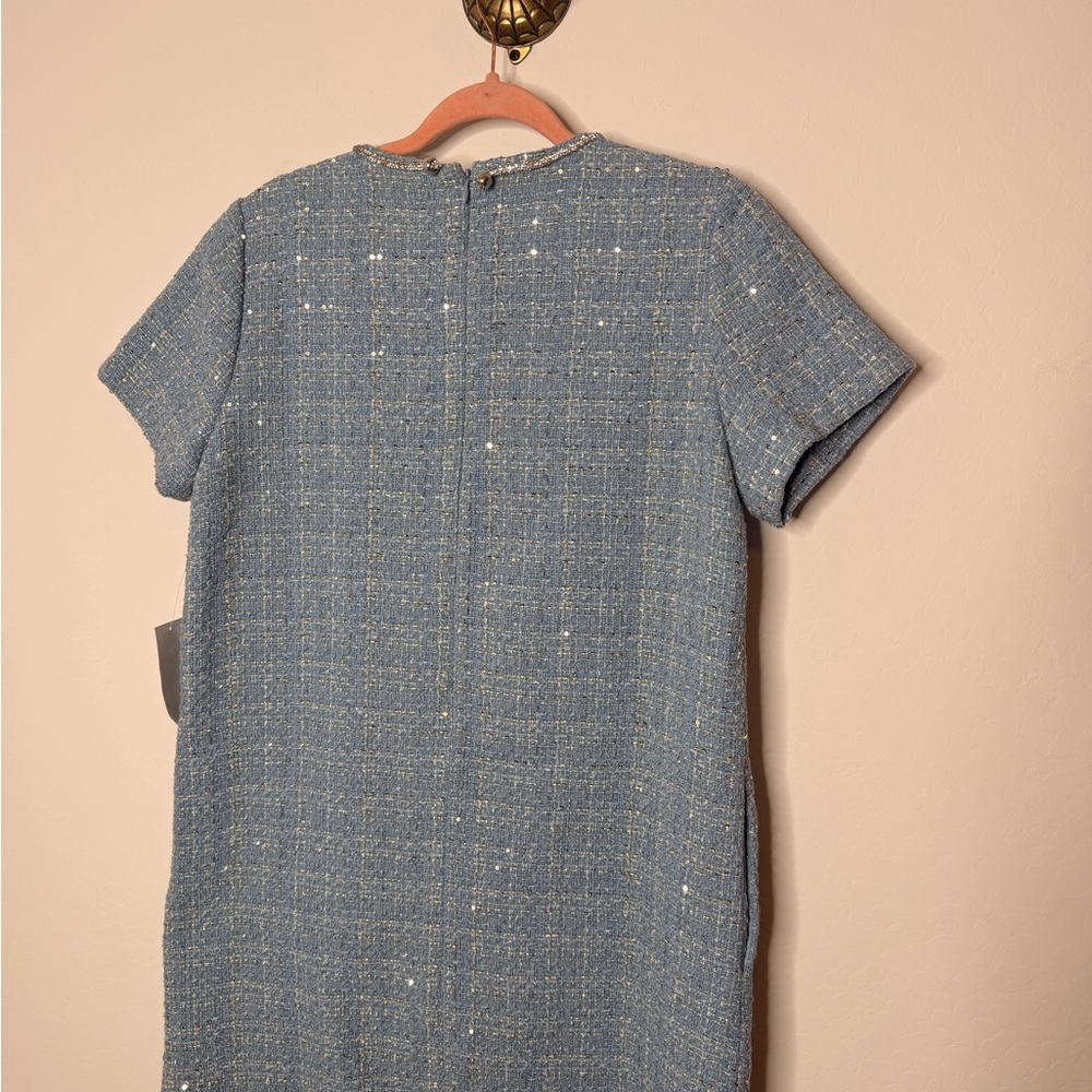 Mestiza Ainslee Embellished Metallic Tweed Mini Dress size 8 - Picture 6 of 6